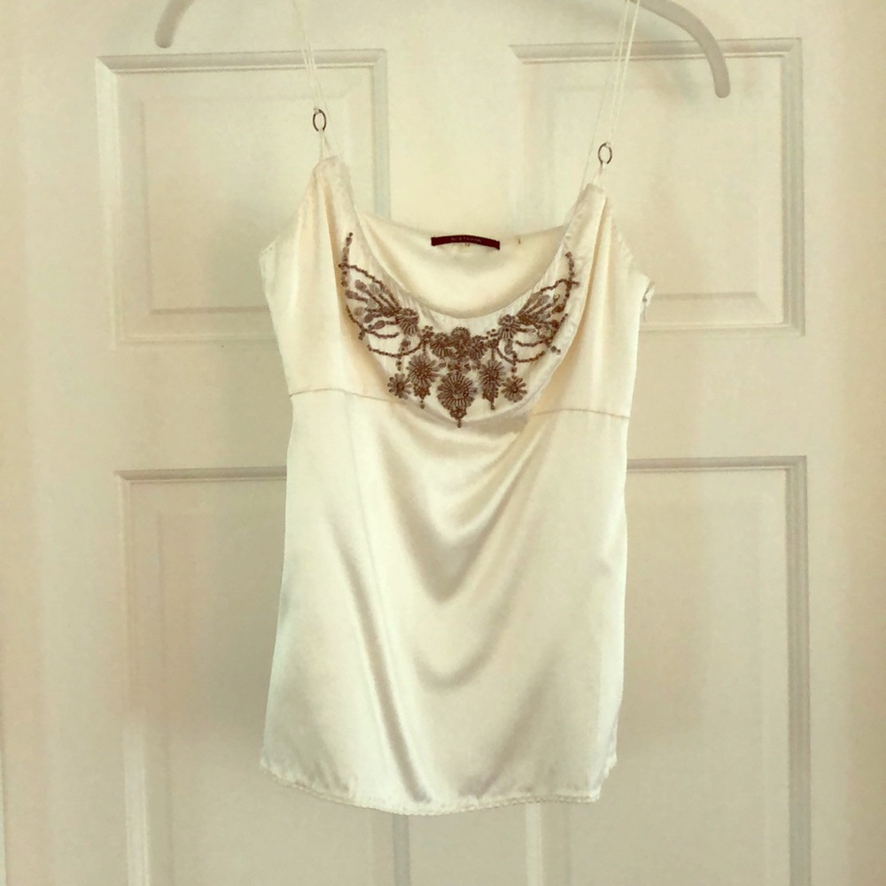 Elie Tahari Silk Cami with Beaded Front